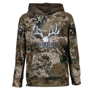 RedHead Men’s Camo Hoodie w/Deer Skull Logo on Front, Size L, GUC 🤎